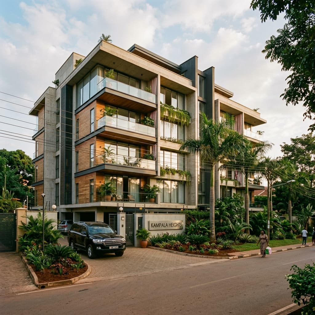 Modern luxury apartment building in Kampala